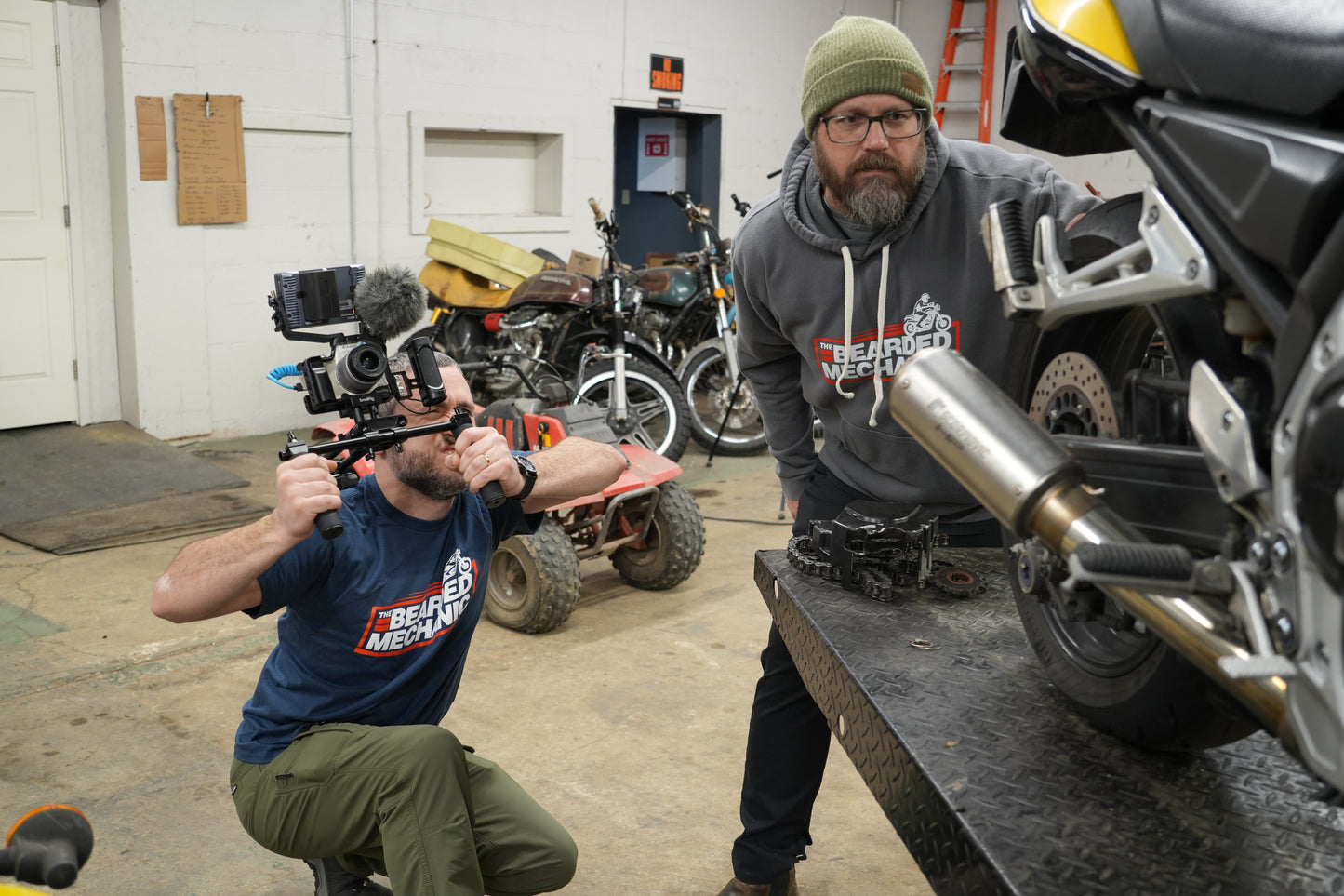 *NEW* Bearded Mechanic Navy & Red Short Sleeved Tee