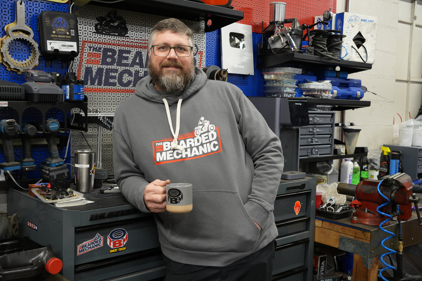 *NEW* Bearded Mechanic Gray Hoodie