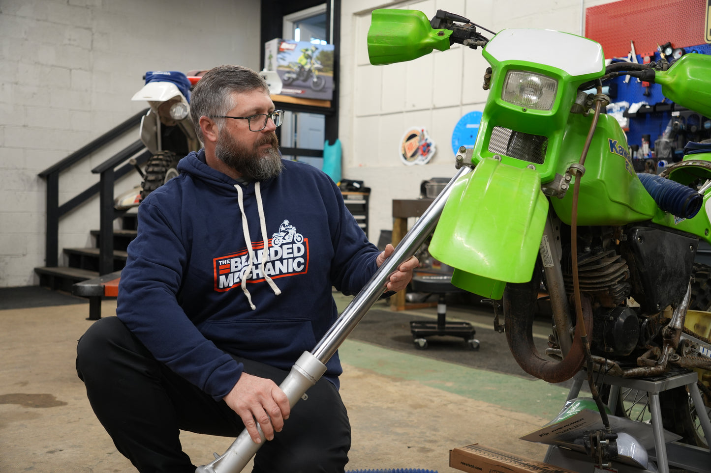 *NEW* Bearded Mechanic Navy Hoodie