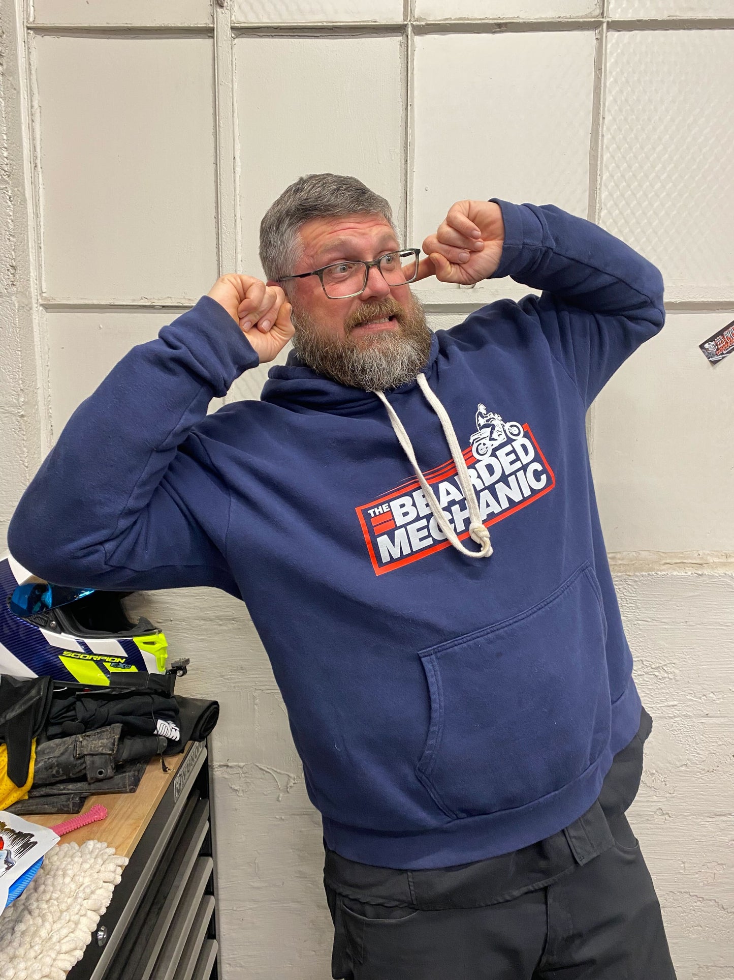 *NEW* Bearded Mechanic Navy Hoodie